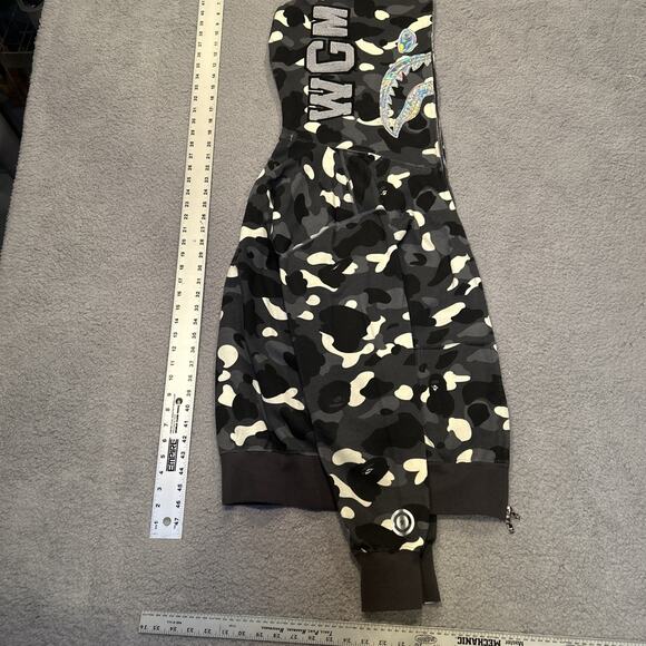 Men’s A Bathing Bape Hoodie Full Zip Camo Gray Size US Medium - Picture 1 of 12
